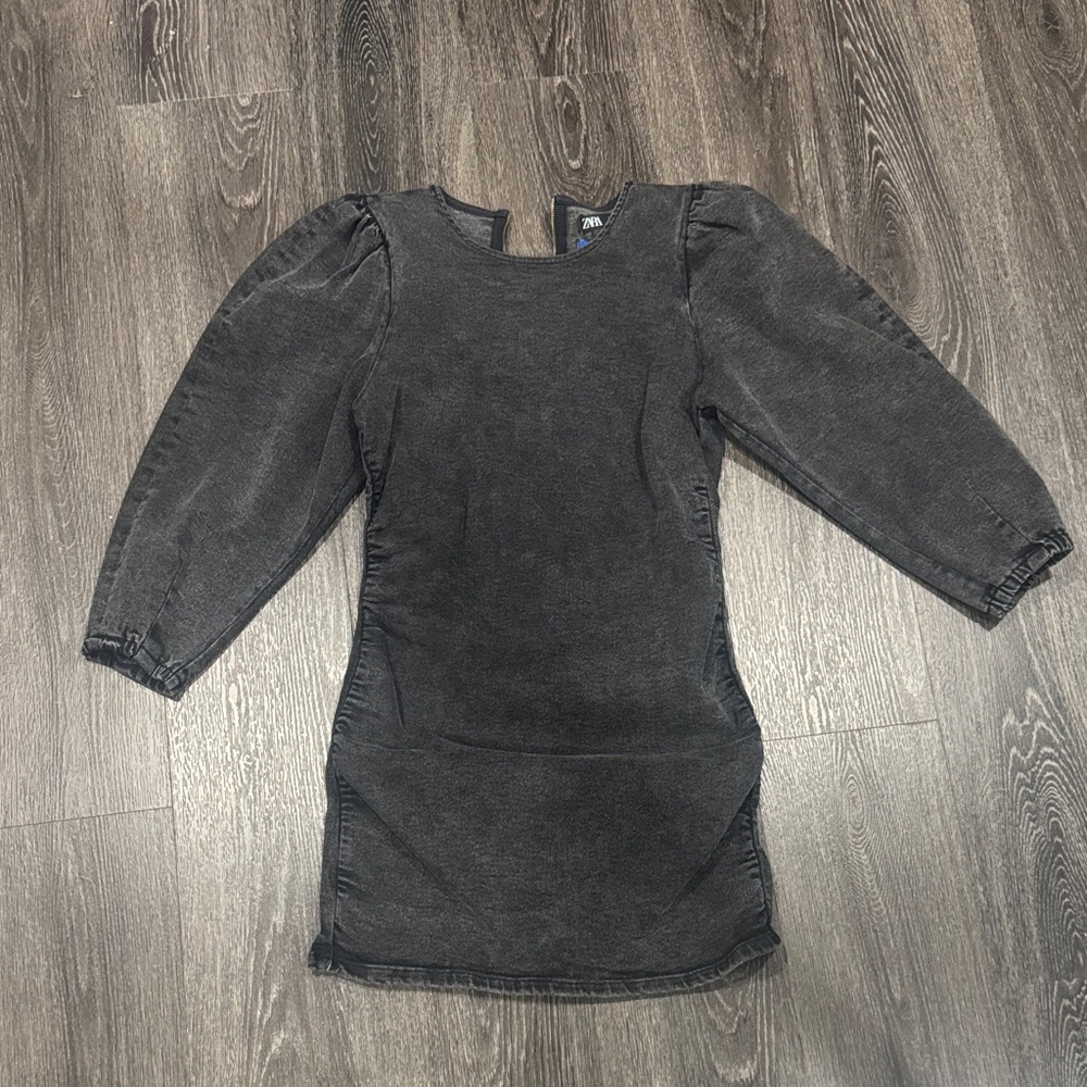 Zara Charcoal Long Sleeve Dress